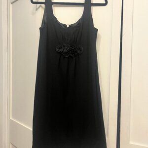 J. Crew black wool tank dress with rosette